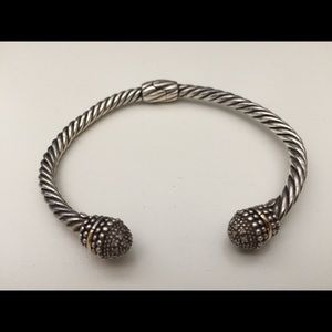 Samuel Benham 925/14 K Diamond Hinged Bangle